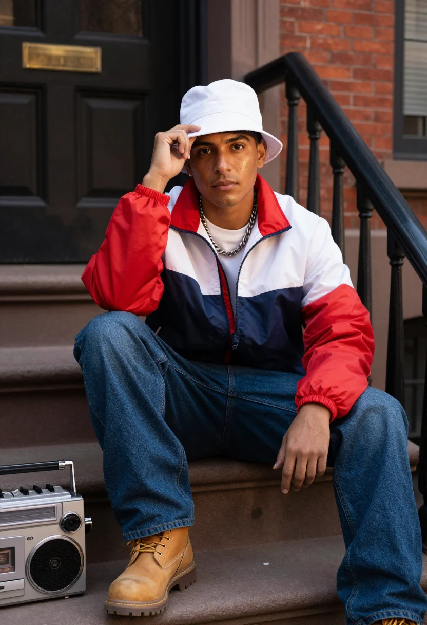 AI tommy 90s sample — portrait of a man, close portrait of a Latin American man in