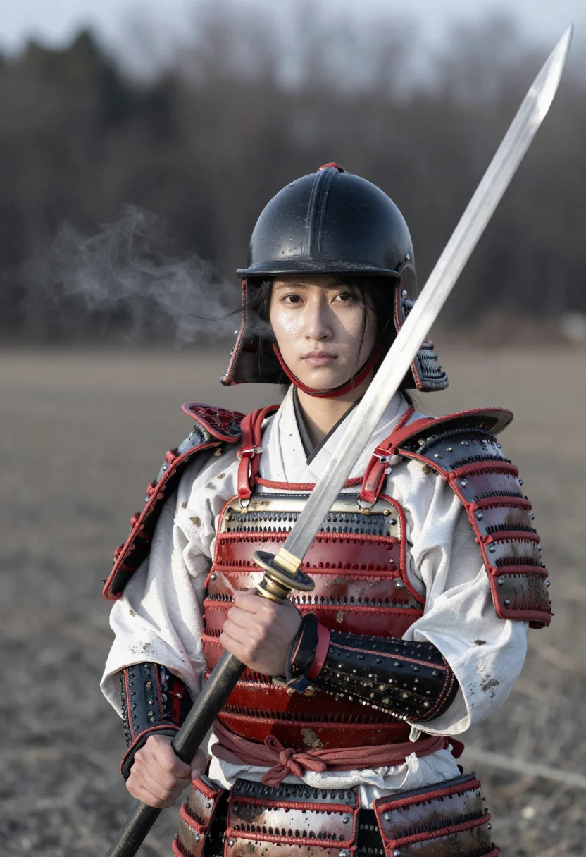 AI tomoe gozen sample — portrait of a woman, chest-up portrait of a Japanese woman i