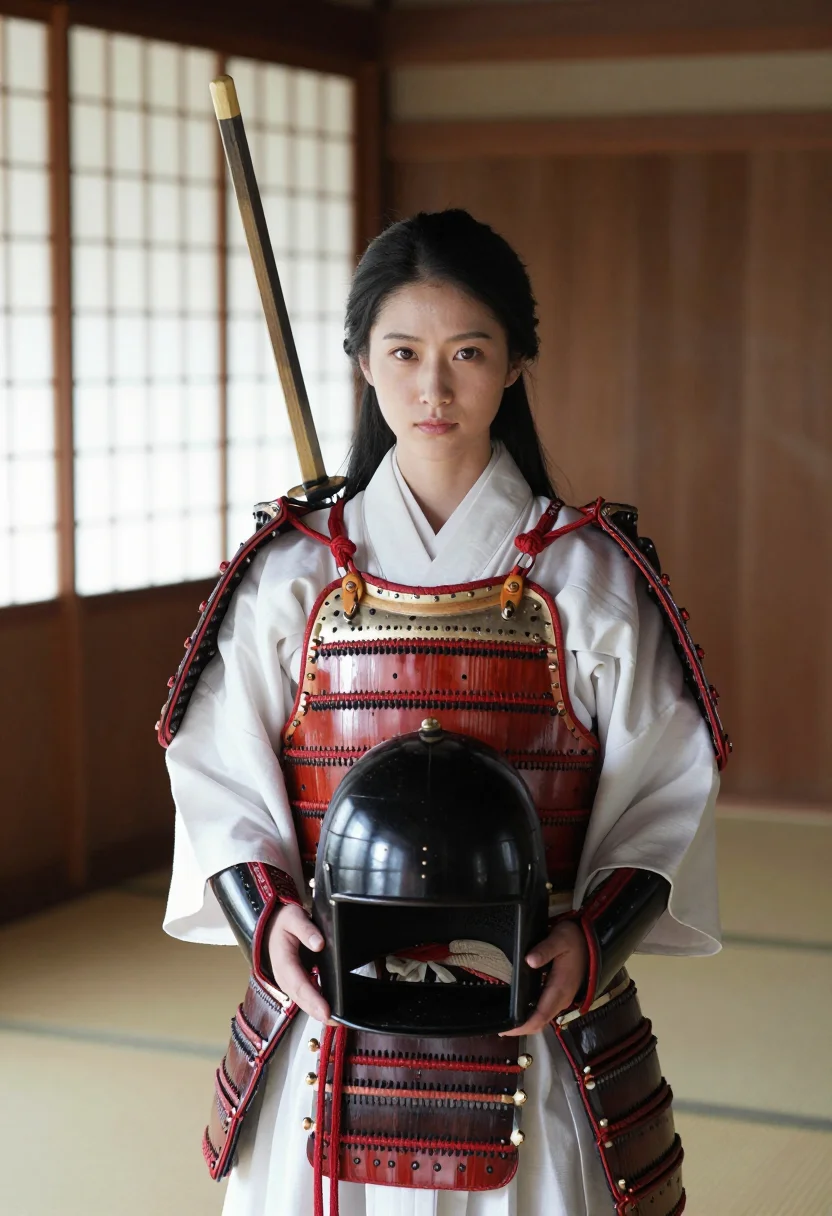 AI tomoe gozen sample — portrait of a woman, chest-up portrait of a Japanese woman i