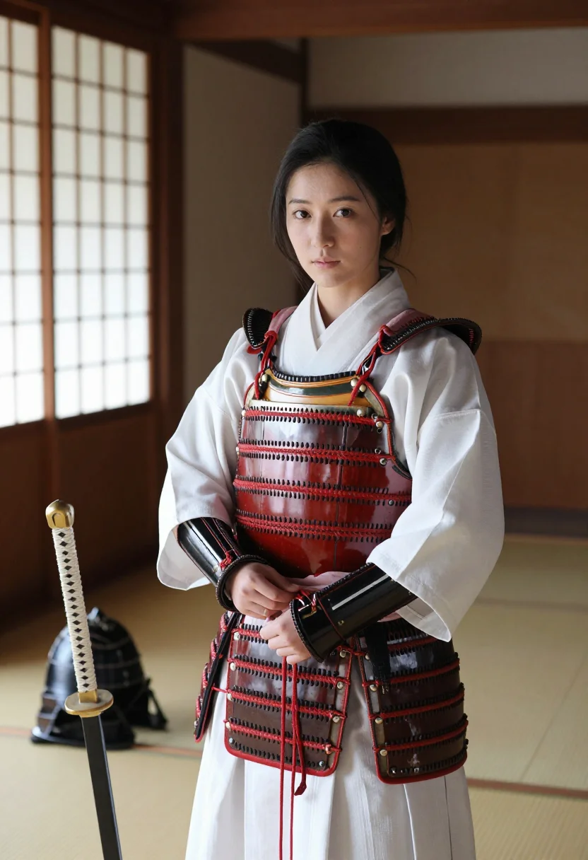 AI tomoe gozen sample — portrait of a woman, half-length portrait of a Japanese woma