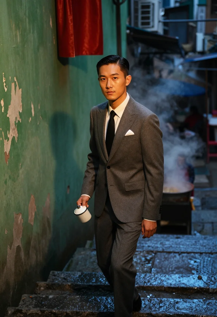 AI tony leung sample — portrait of a man, three-quarter-length portrait of an East-