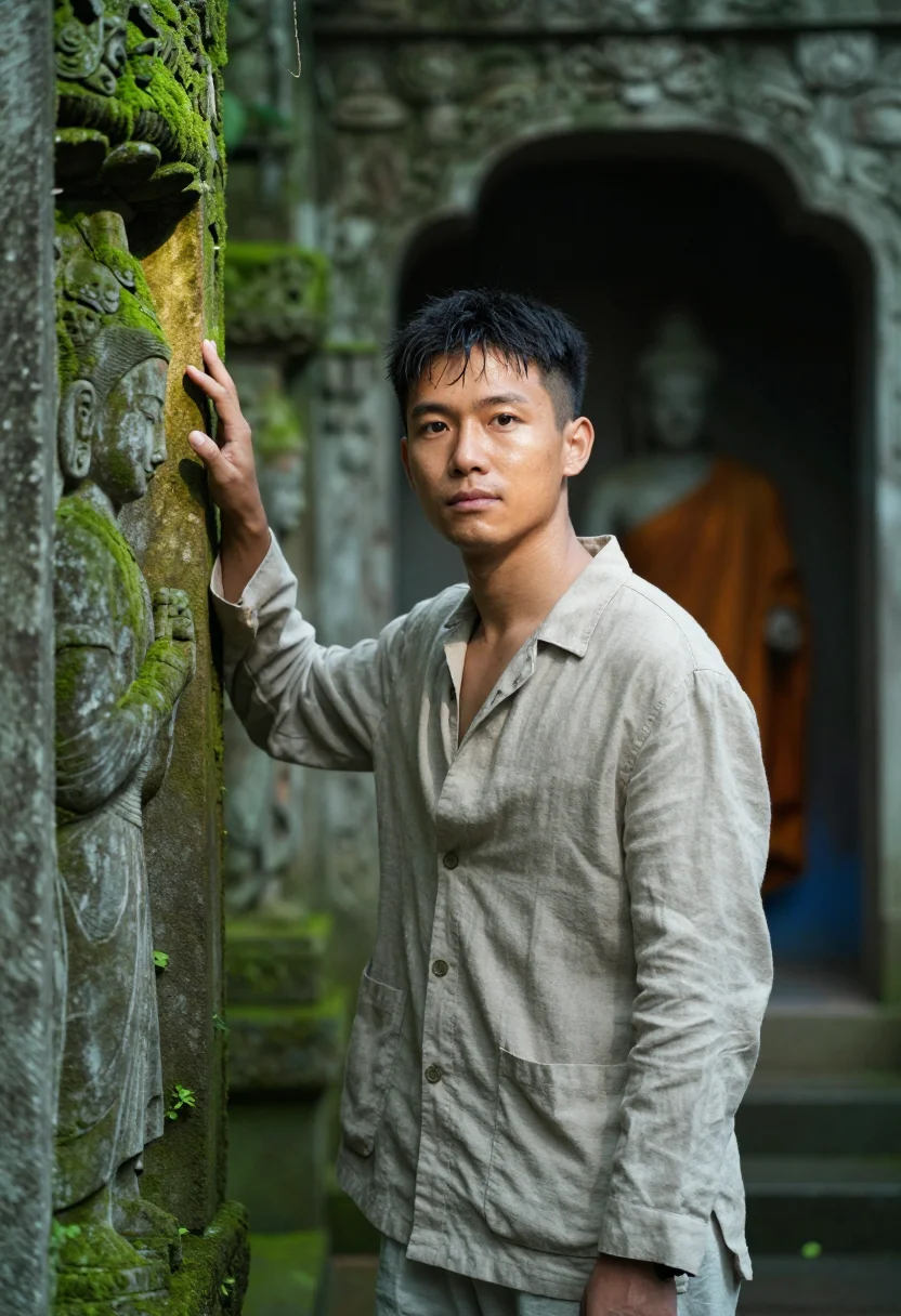AI tony leung sample — portrait of a man, close half-length portrait of an East-Asi