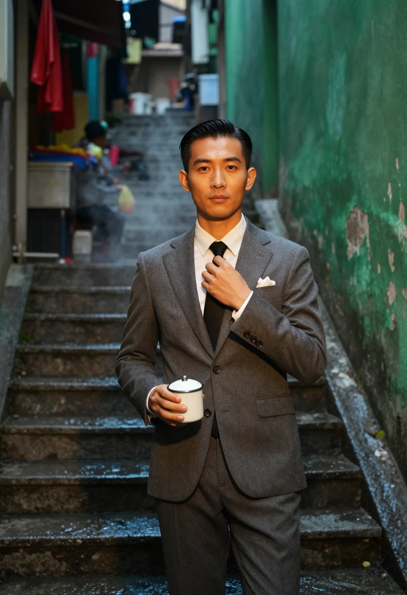 AI tony leung sample — portrait of a man, close half-length portrait of an East-Asi