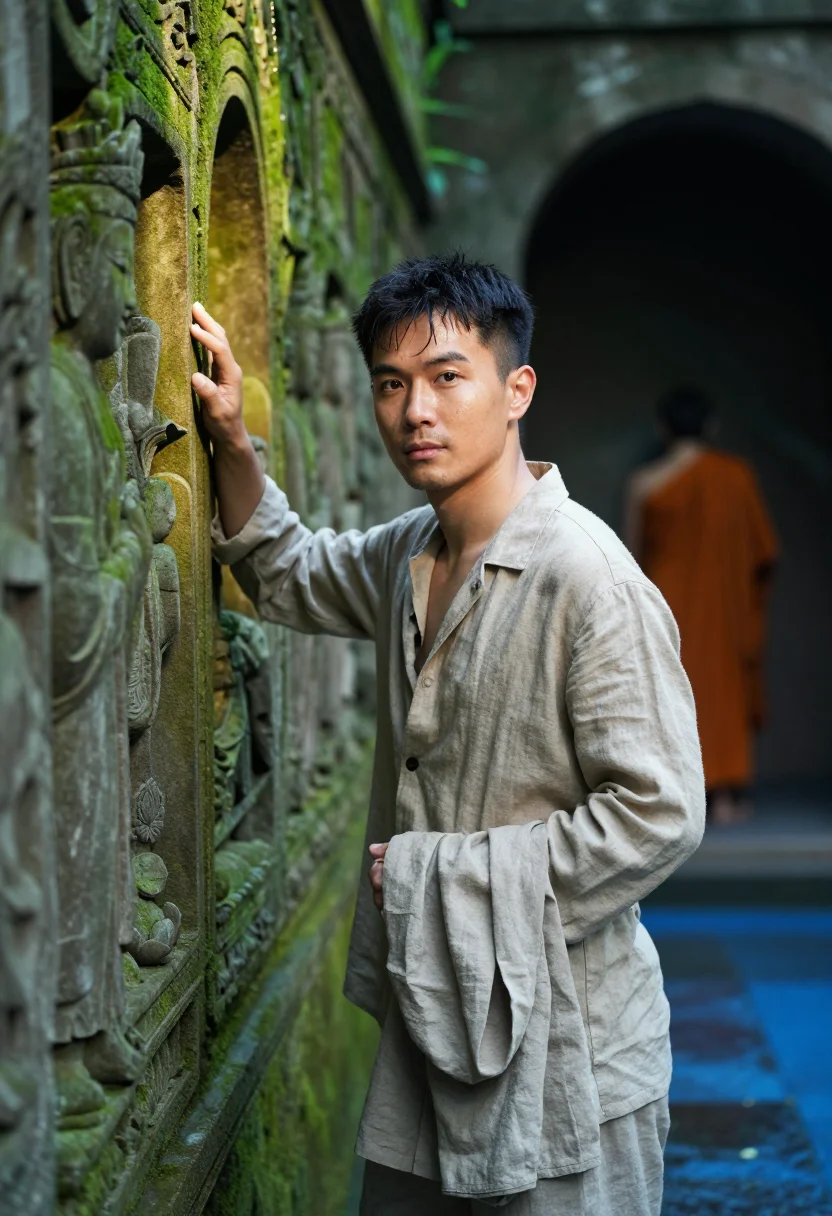 AI tony leung sample — portrait of a man, three-quarter-length portrait of an East-