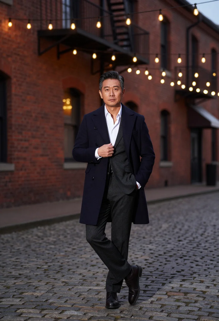 AI toronto bay street sample — portrait of a man, full-length portrait of an East-Asian man