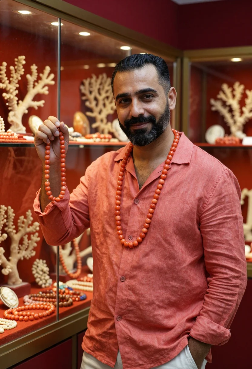 AI torre del greco coral sample — portrait of a man, half-length portrait of a Neapolitan man