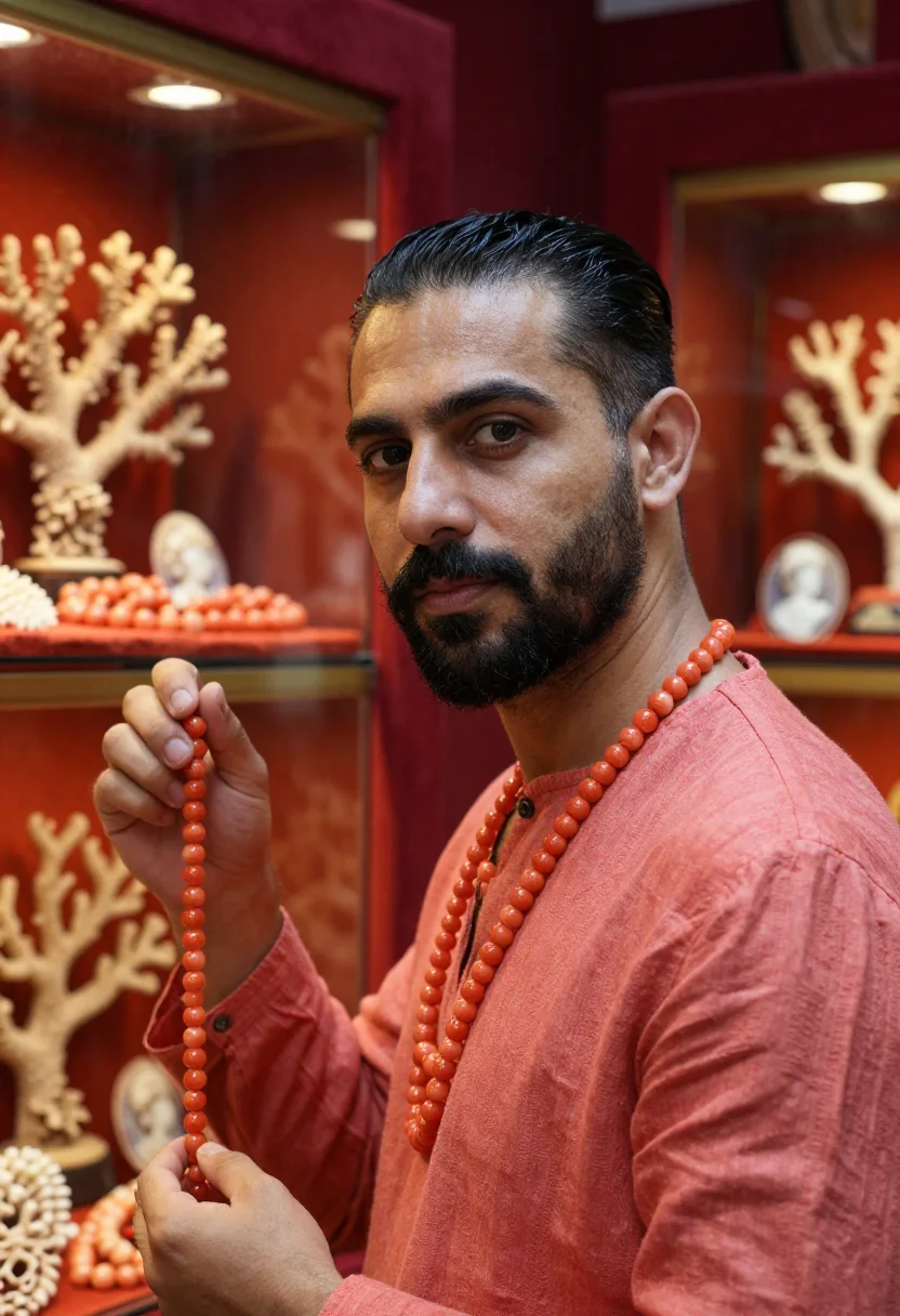 AI torre del greco coral sample — portrait of a man, chest-up portrait of a Neapolitan man in
