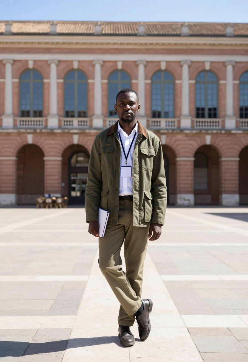 AI toulouse aerospace sample — portrait of a man, full-length portrait of a West-African ma