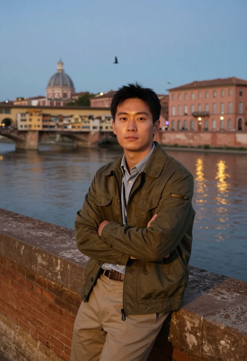 AI toulouse aerospace sample — portrait of a man, half-length portrait of an East-Asian man