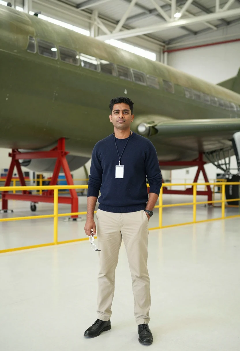 AI toulouse aerospace sample — portrait of a man, full-length portrait of a South-Asian man