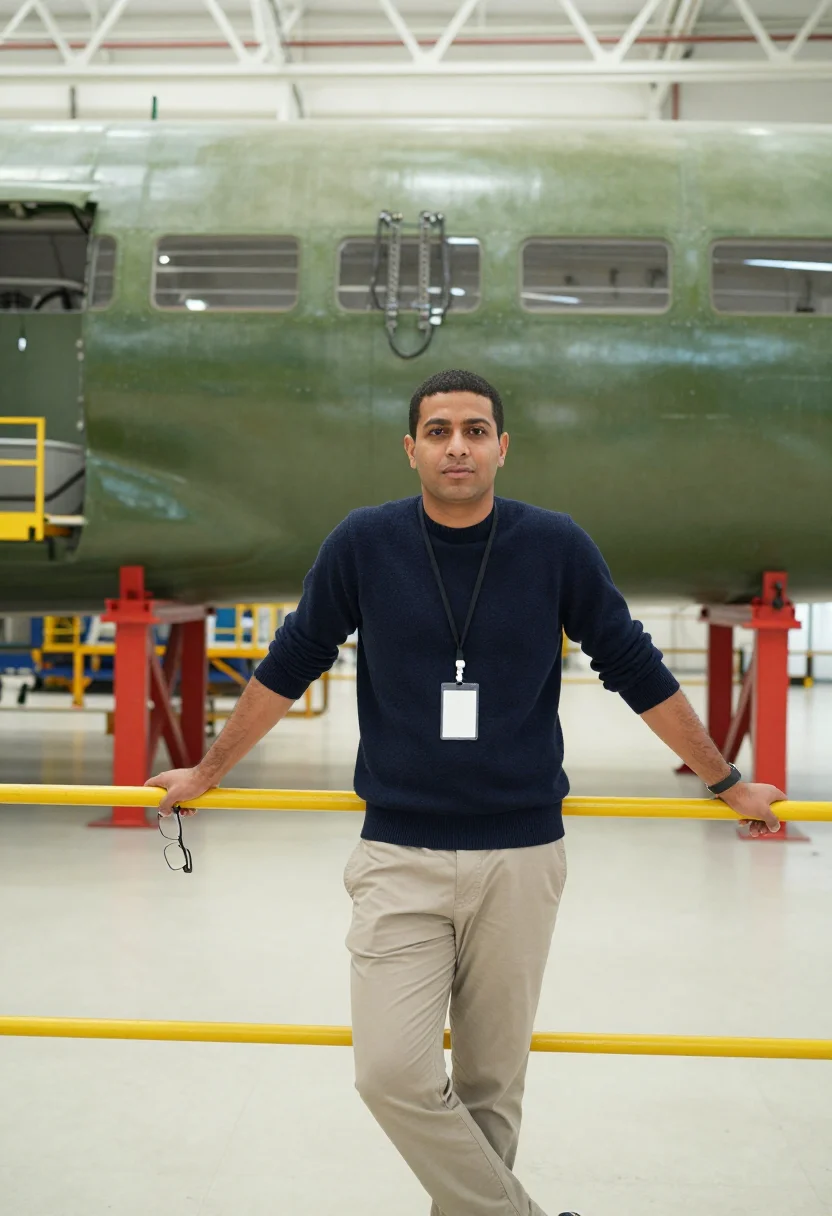 AI toulouse aerospace sample — portrait of a man, half-length portrait of a North-African m