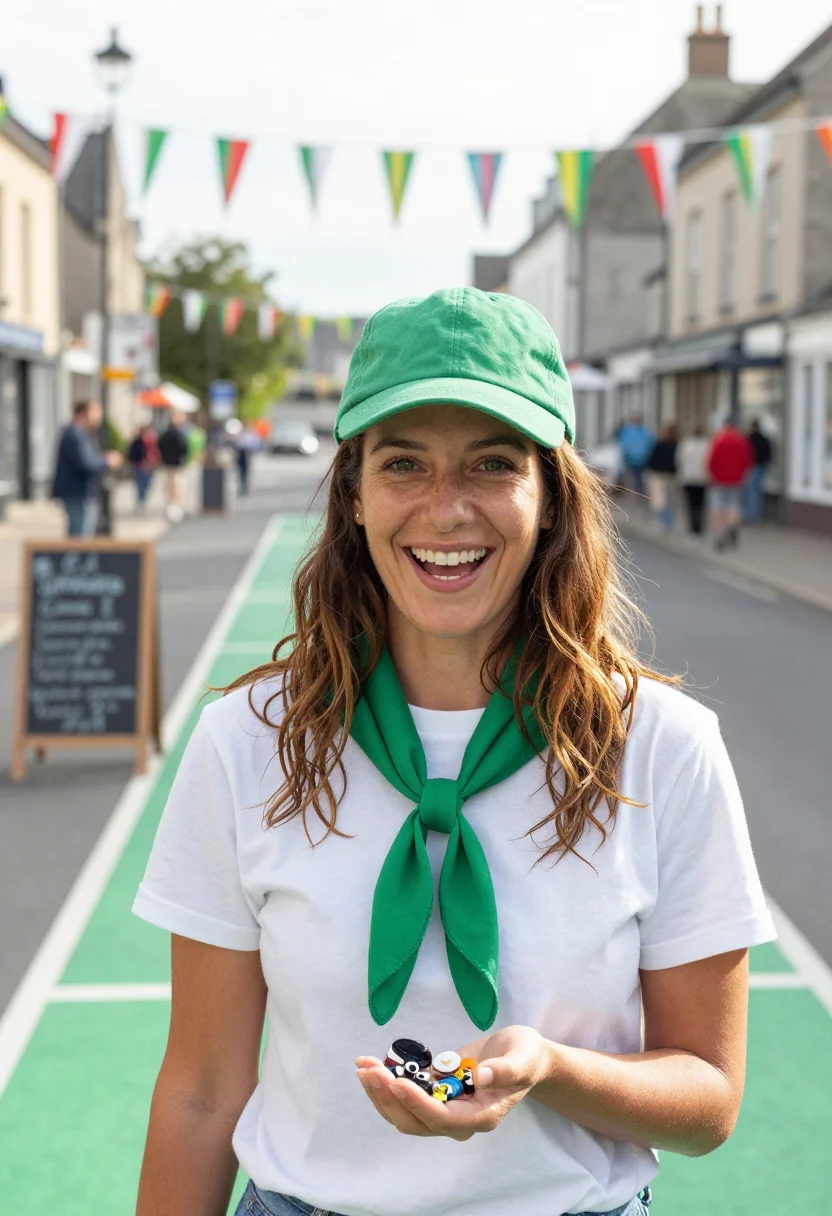 AI tour supporter sample — candid half-length supporter portrait at the barriers of a s
