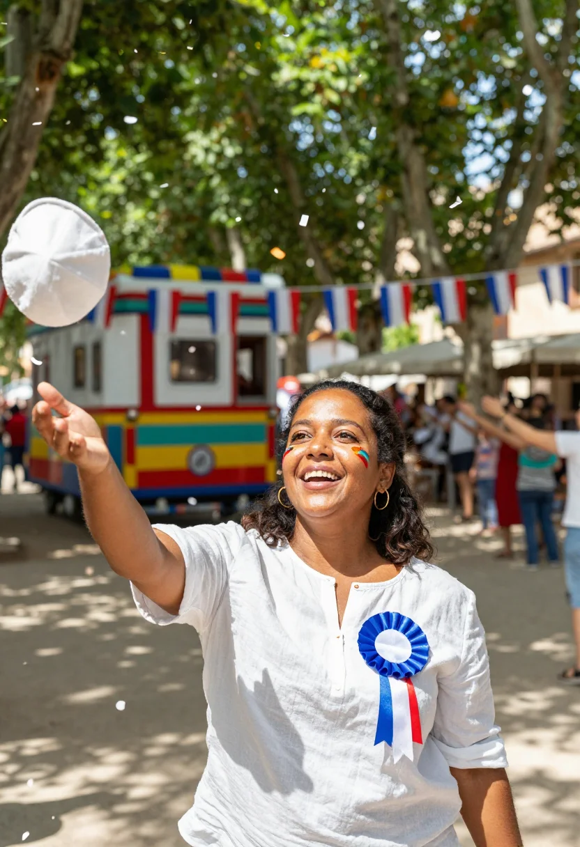 AI tour supporter sample — candid half-length supporter portrait under the plane trees