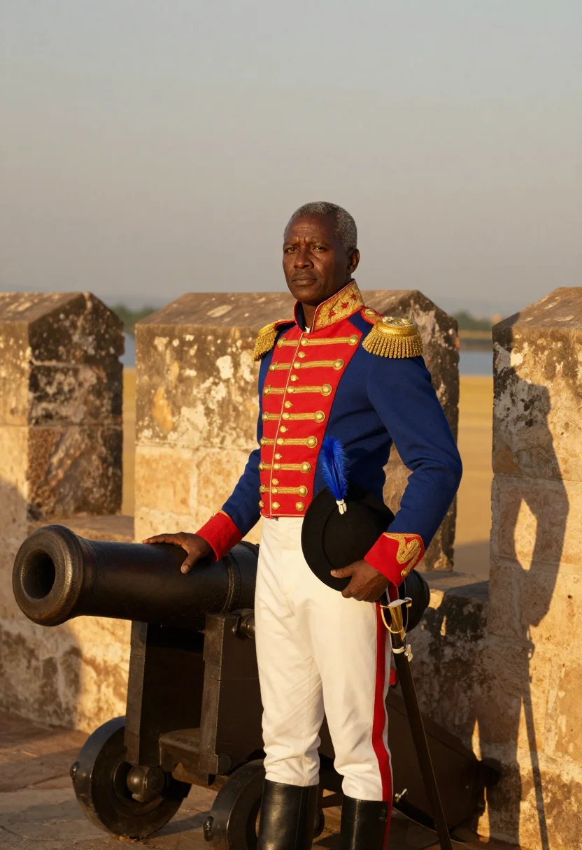 AI toussaint louverture sample — portrait of a man, three-quarter-length portrait of a Haitia
