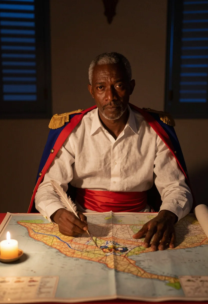 AI toussaint louverture sample — portrait of a man, close half-length portrait of a Haitian m