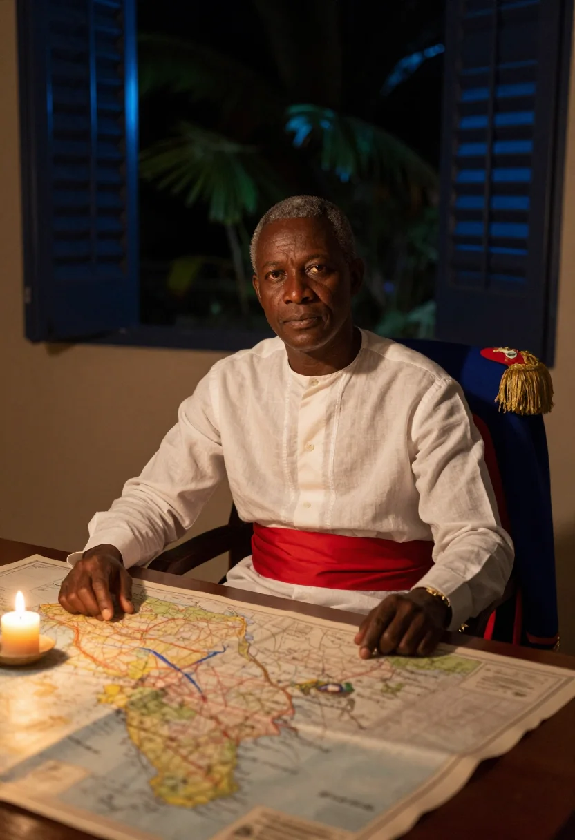 AI toussaint louverture sample — portrait of a man, half-length portrait of a Haitian man in