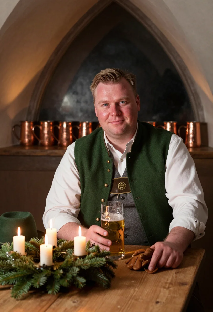 AI tracht christkindl sample — portrait of a man, close half-length seated portrait of a ma