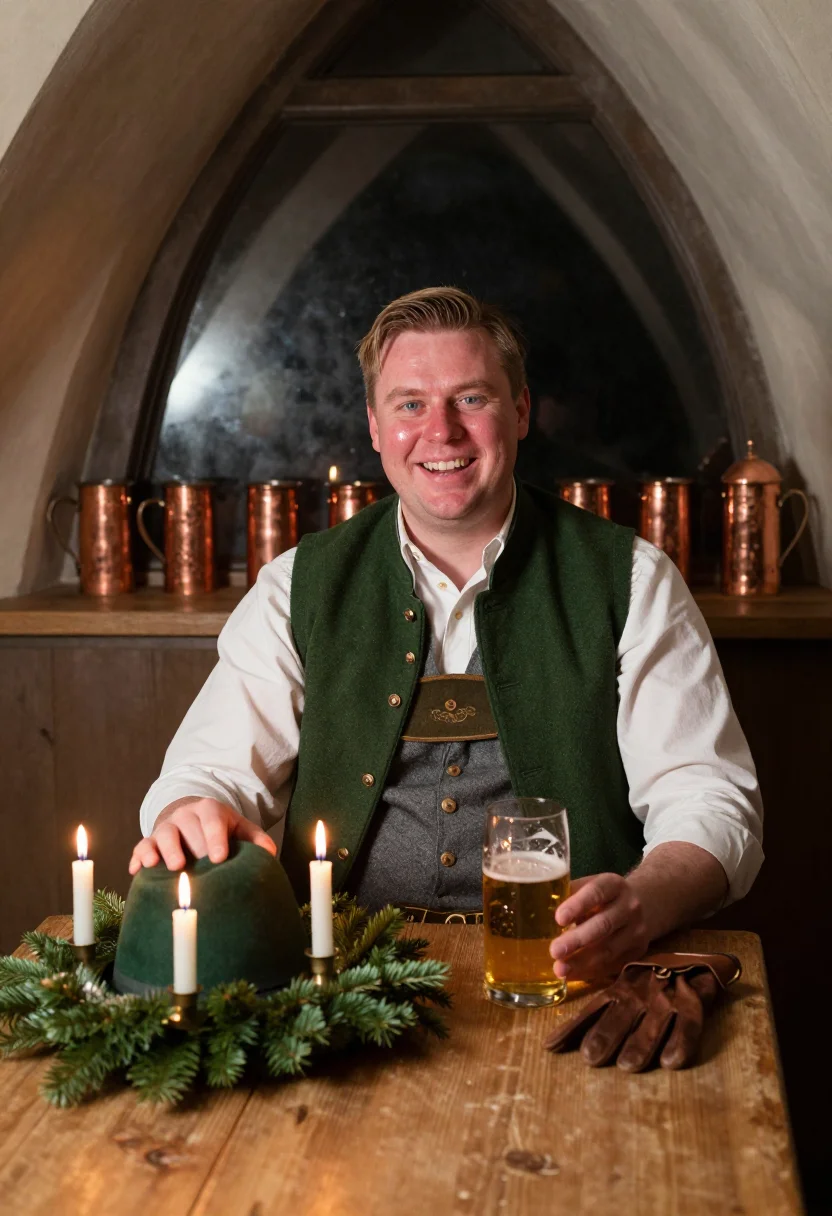 AI tracht christkindl sample — portrait of a man, three-quarter-length seated portrait of a