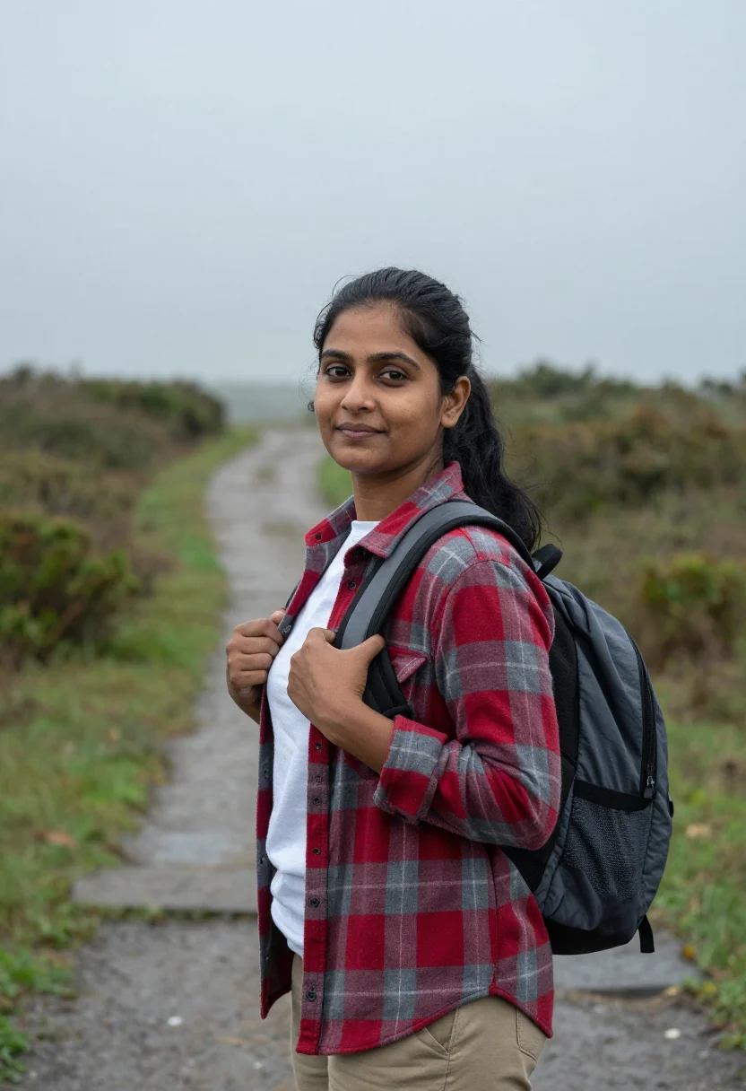 AI trailhead sample — portrait of a woman, head-and-shoulders portrait of a South-