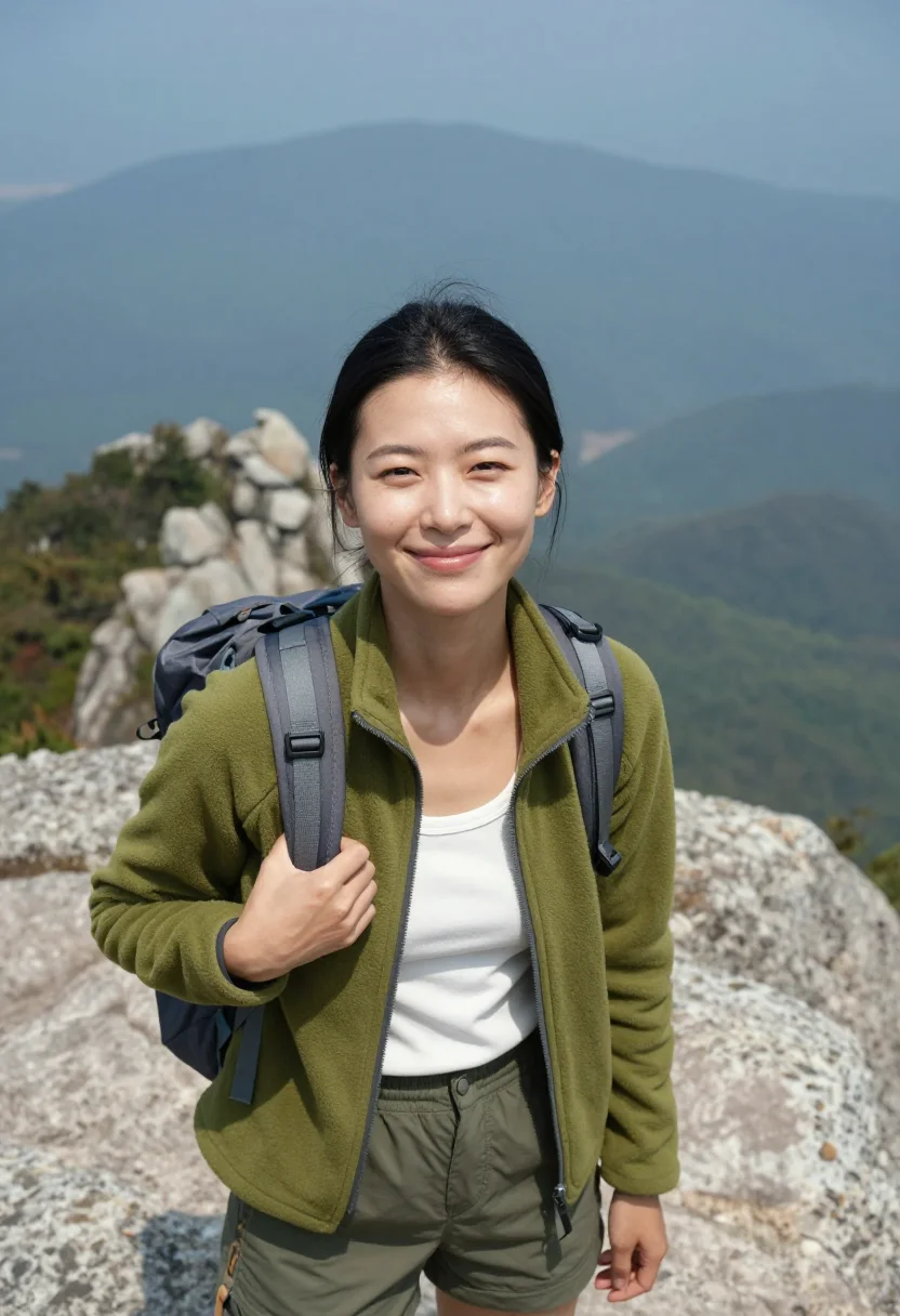 AI trailhead sample — portrait of a woman, head-and-shoulders portrait of an East-