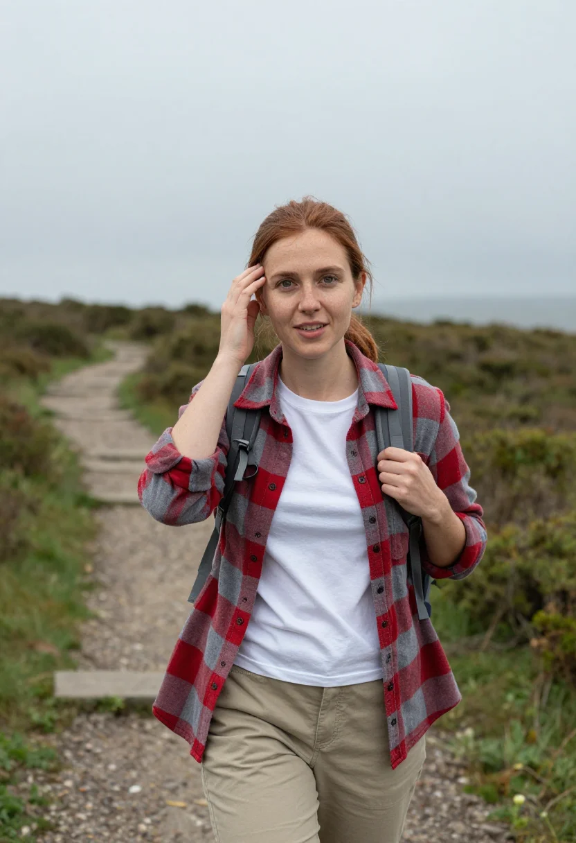 AI trailhead sample — portrait of a woman, waist-up portrait of a Western-European