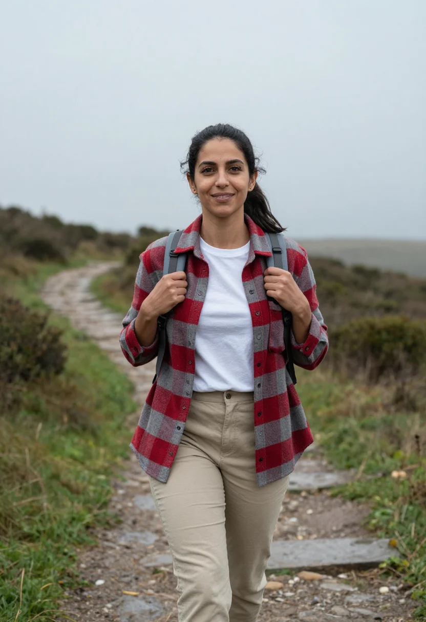 AI trailhead sample — portrait of a woman, three-quarter-length portrait of a Medi
