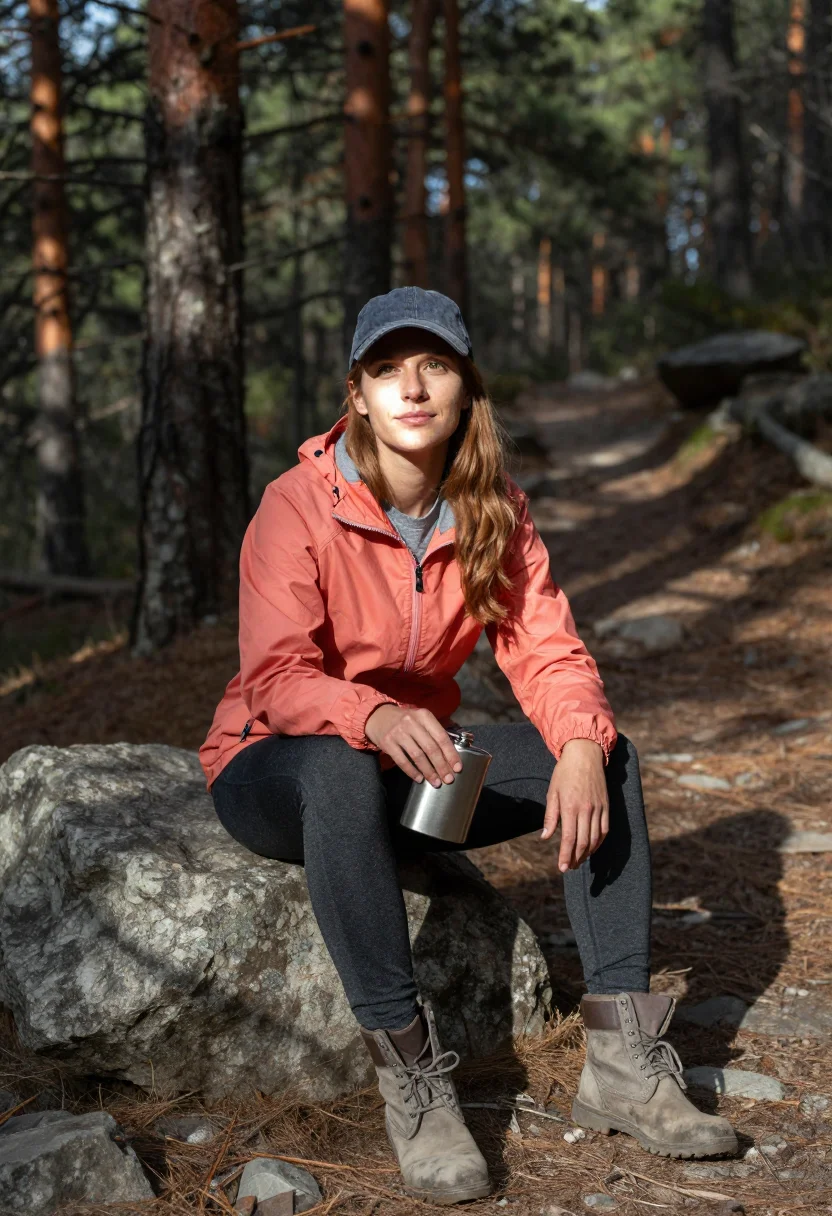 AI trailhead sample — portrait of a woman, knee-up portrait of a Western-European