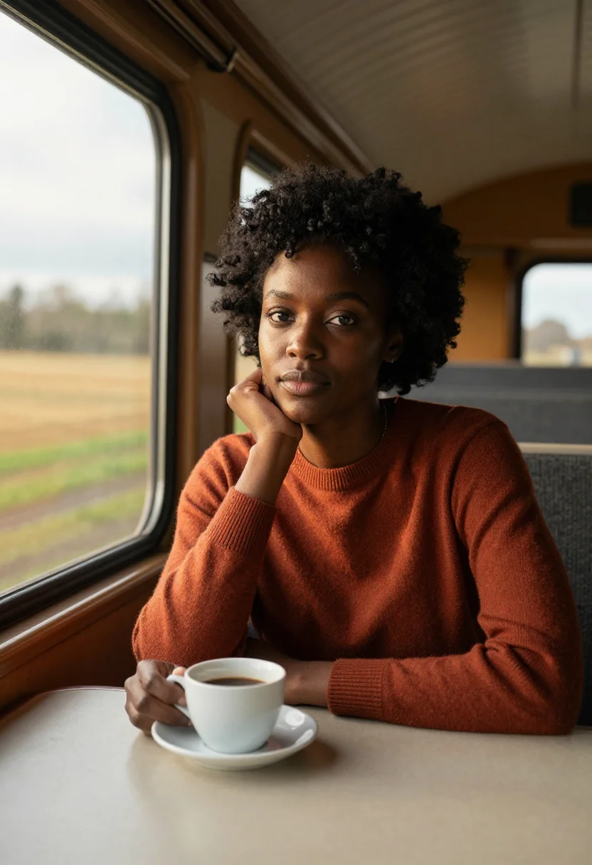 AI train sample — portrait of a woman, half-length portrait of a Black woman w