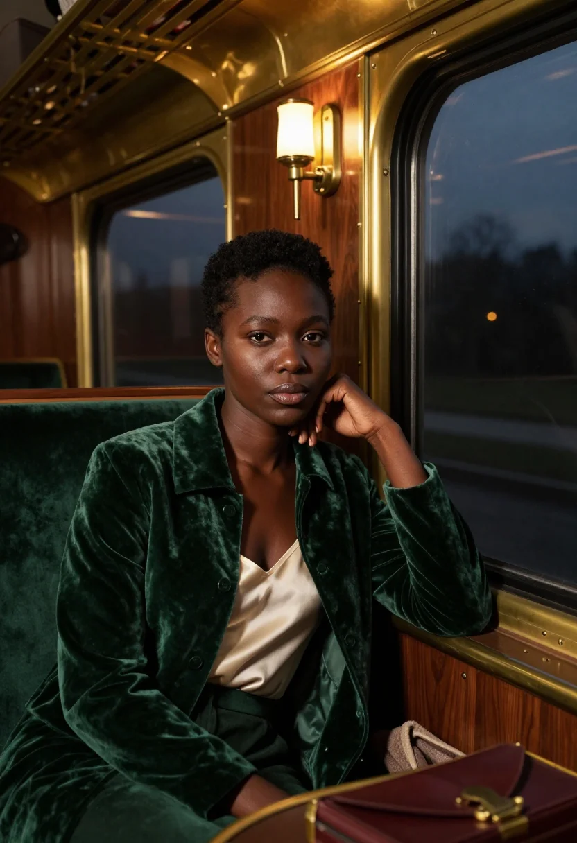 AI train sample — portrait of a woman, close half-length portrait of a Black w