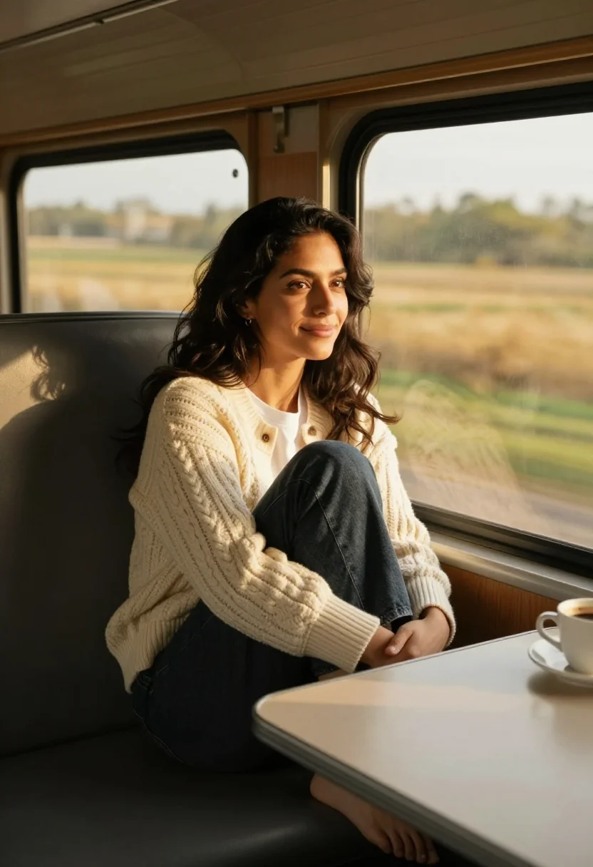 AI train sample — portrait of a woman, three-quarter portrait of a Latina woma