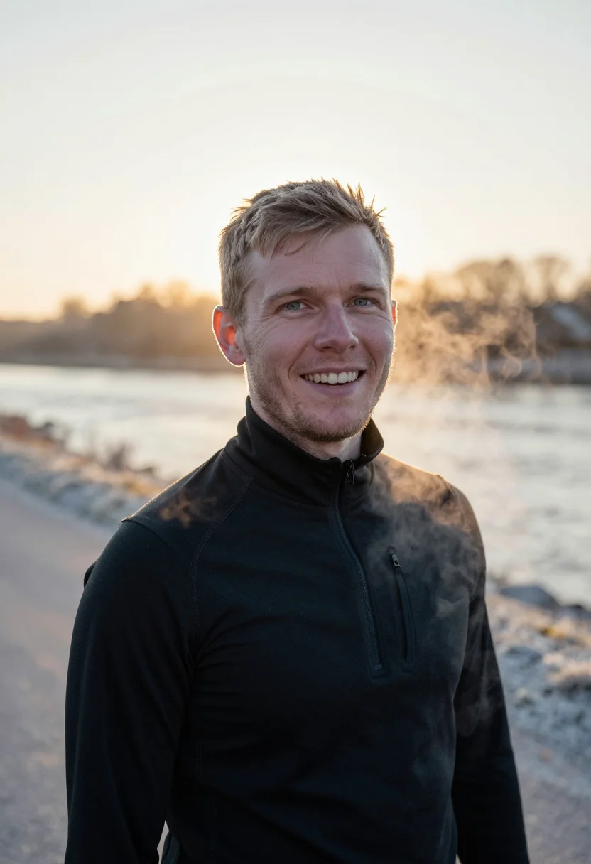 AI trainer frost black sample — portrait of a man, head-and-shoulders portrait of a Nordic m
