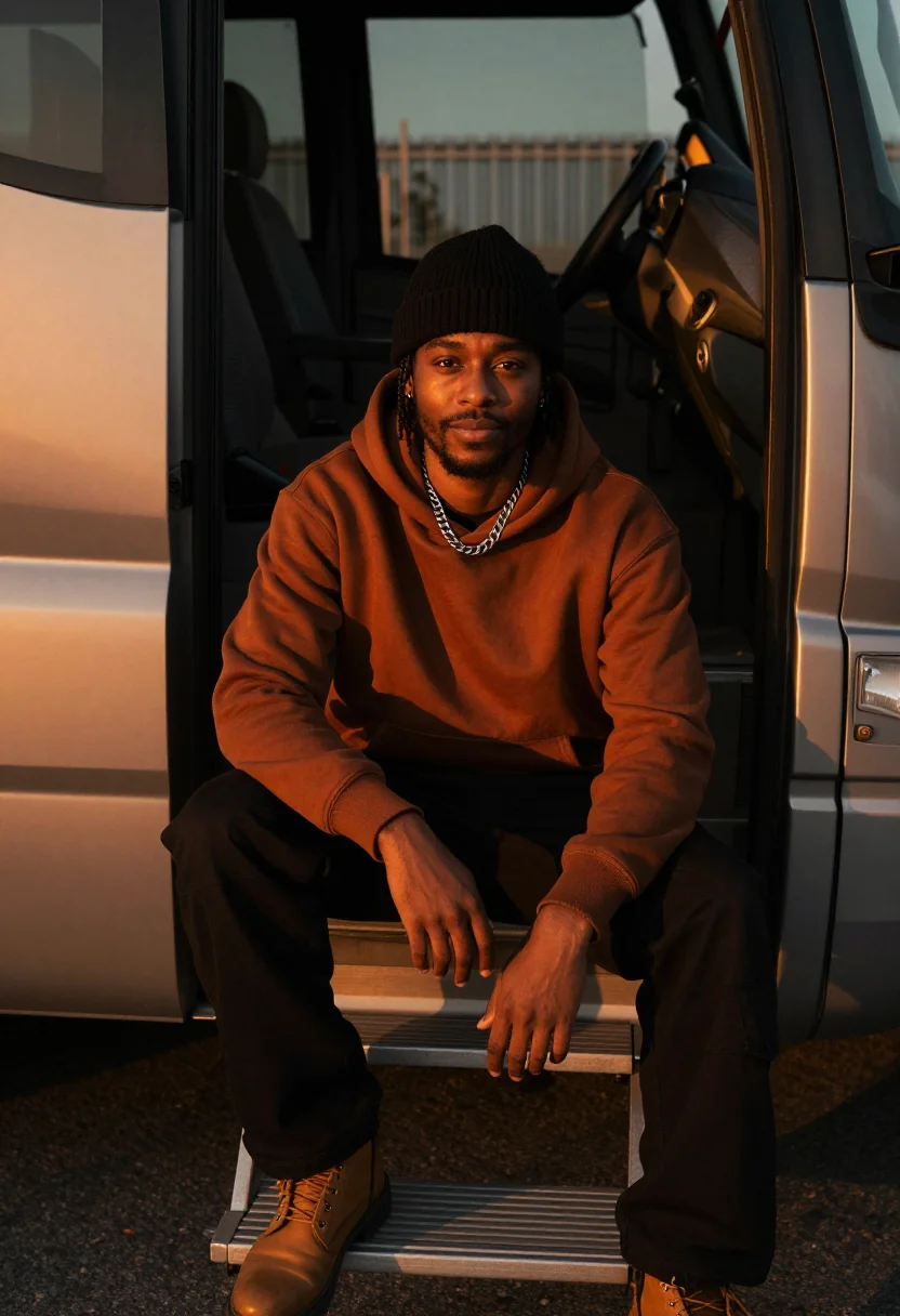 AI travis scott utopia sample — portrait of a man, three-quarter-length portrait of a Black
