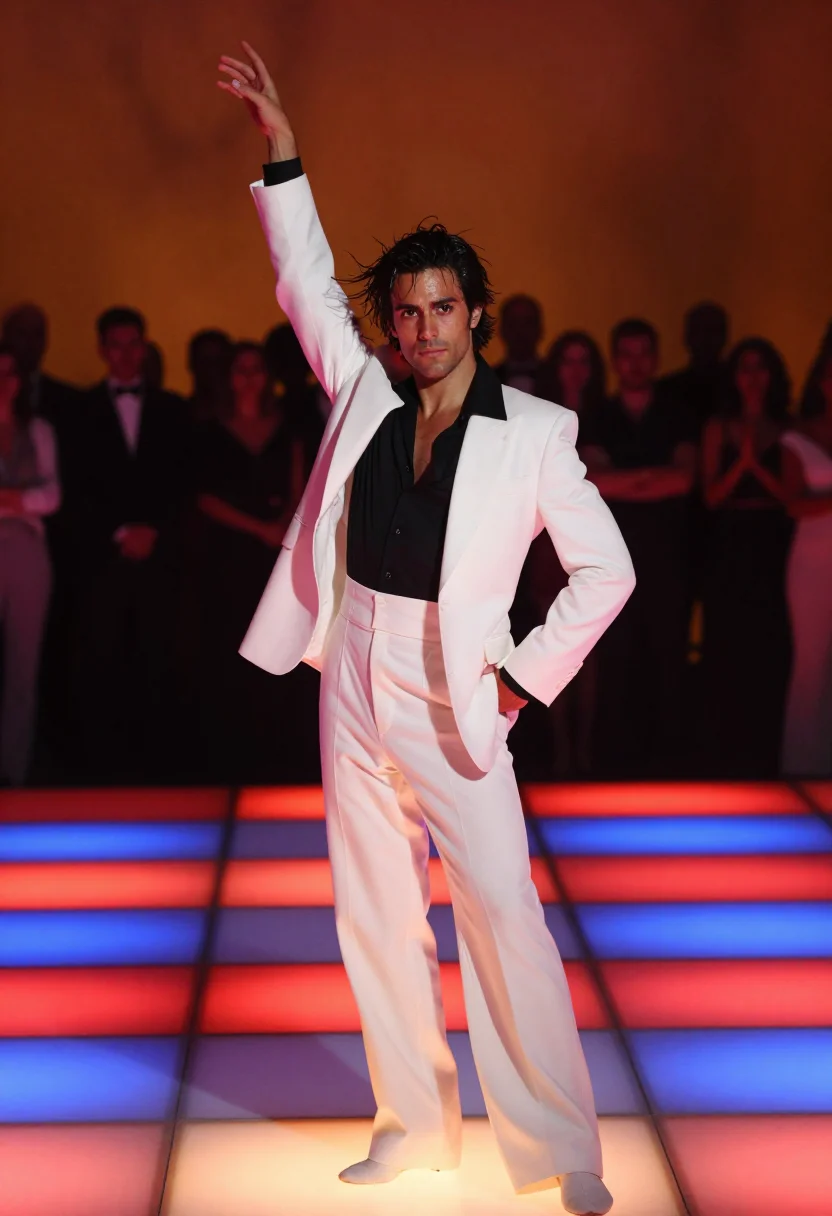AI travolta fever sample — portrait of a man, three-quarter-length portrait of a Southe