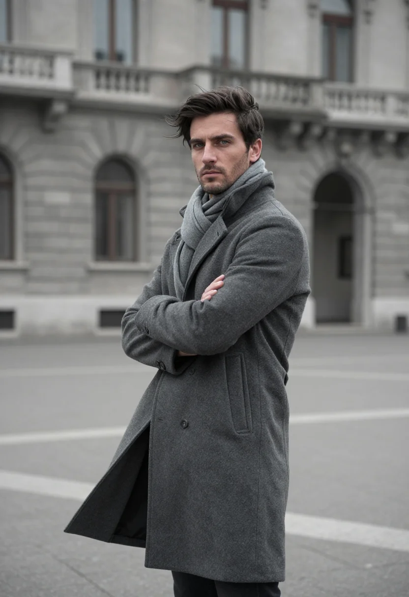 AI trieste bora piazza unita slate sample — portrait of a man, framed three-quarter length from the head
