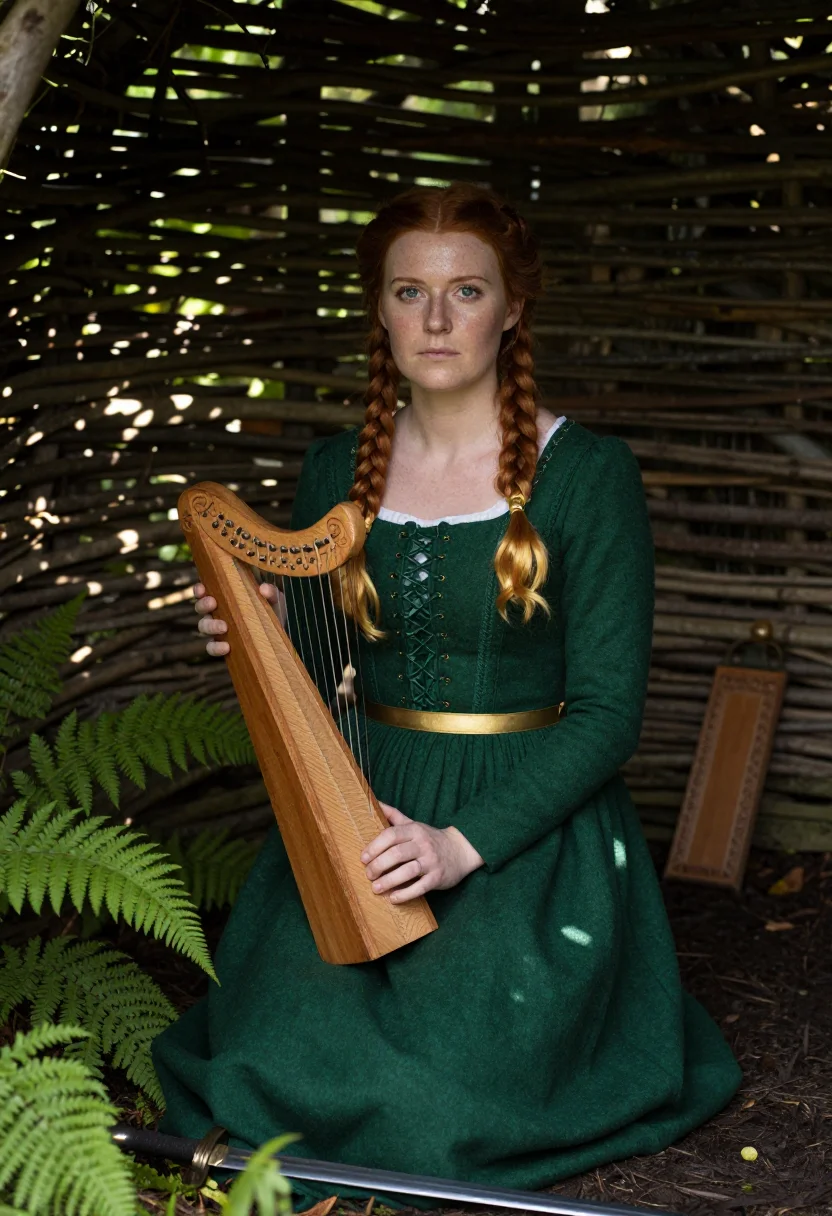 AI tristan isolde sample — portrait of a woman, chest-up portrait of an Irish woman in