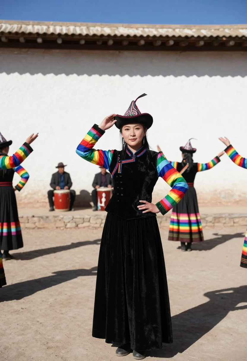 AI tu rainbow sleeves sample — portrait of a woman, half-length portrait of a Tu woman in h