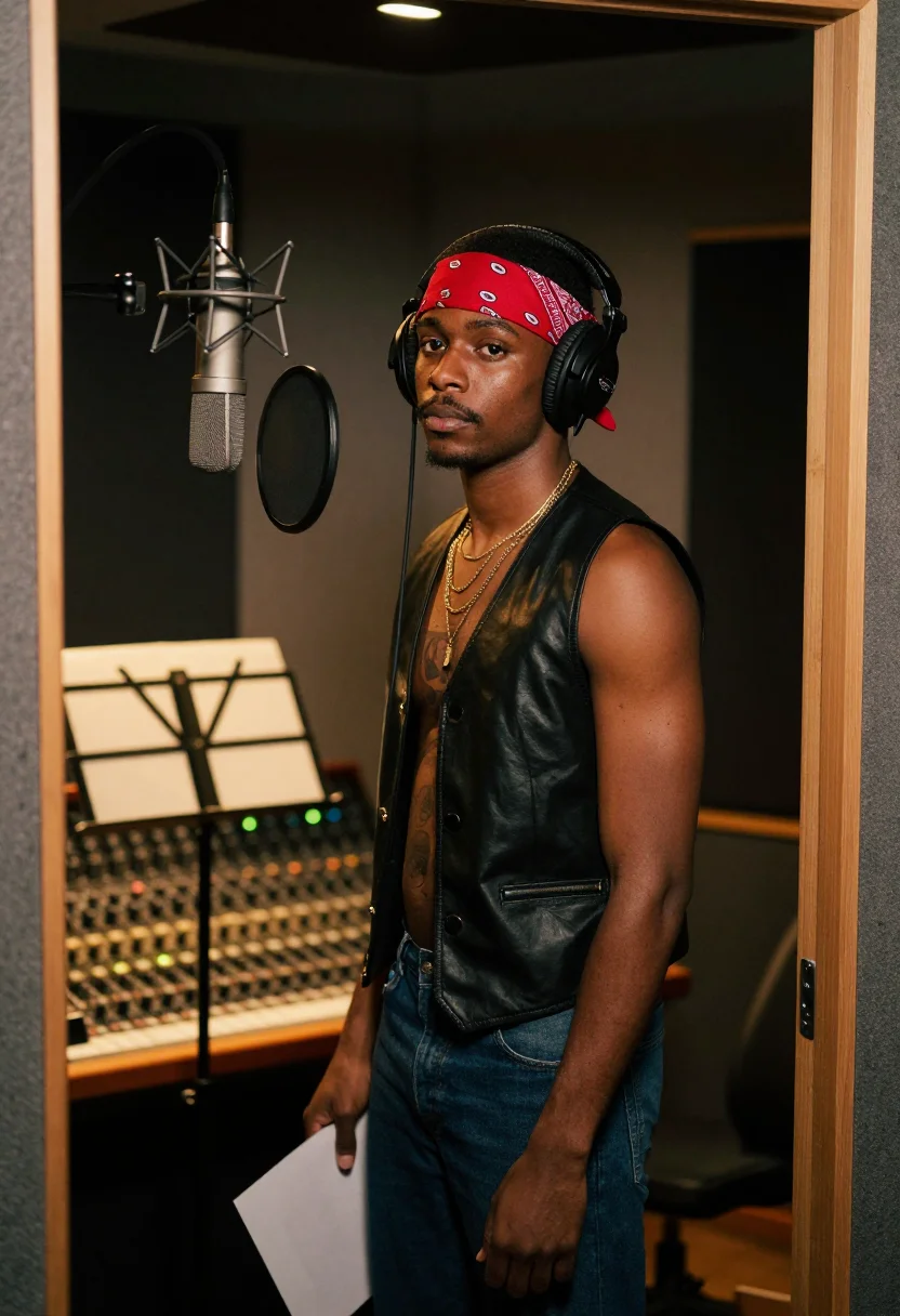 AI tupac sample — portrait of a man, three-quarter-length portrait of a Black