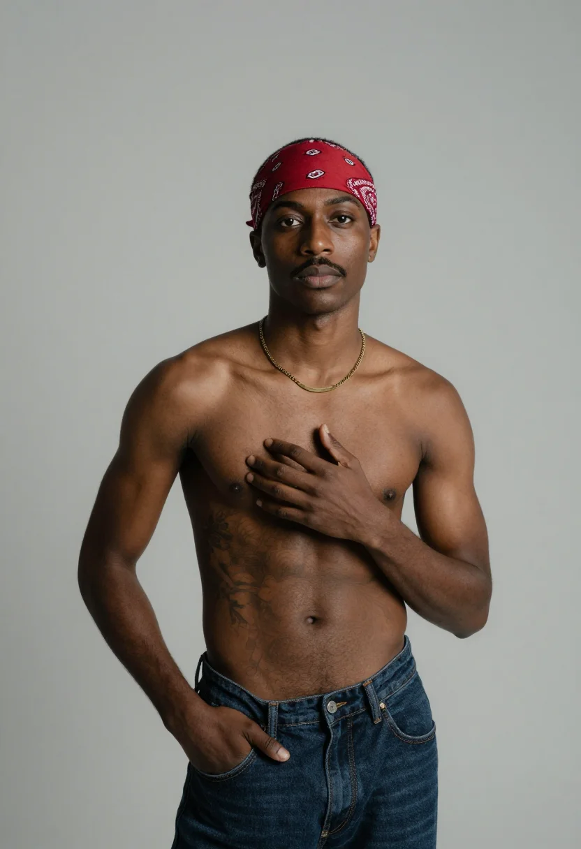 AI tupac sample — portrait of a man, three-quarter-length portrait of a Black