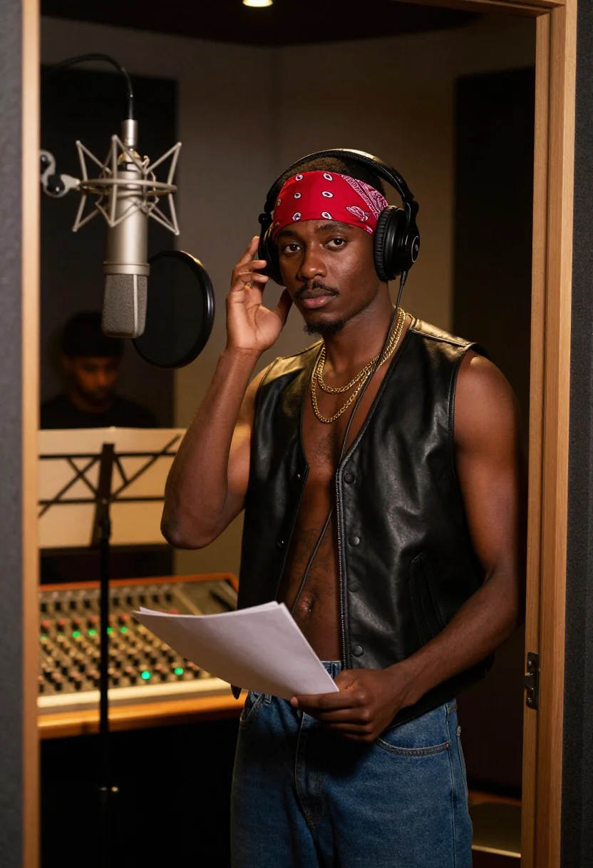 AI tupac sample — portrait of a man, half-length portrait of a Black man with