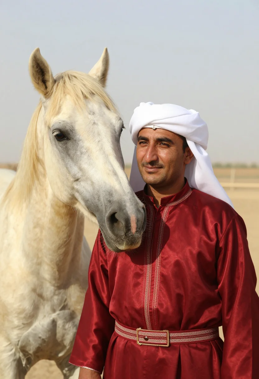 AI turkmen telpek sample — candid close half-length portrait of a Turkmen man as an Akh