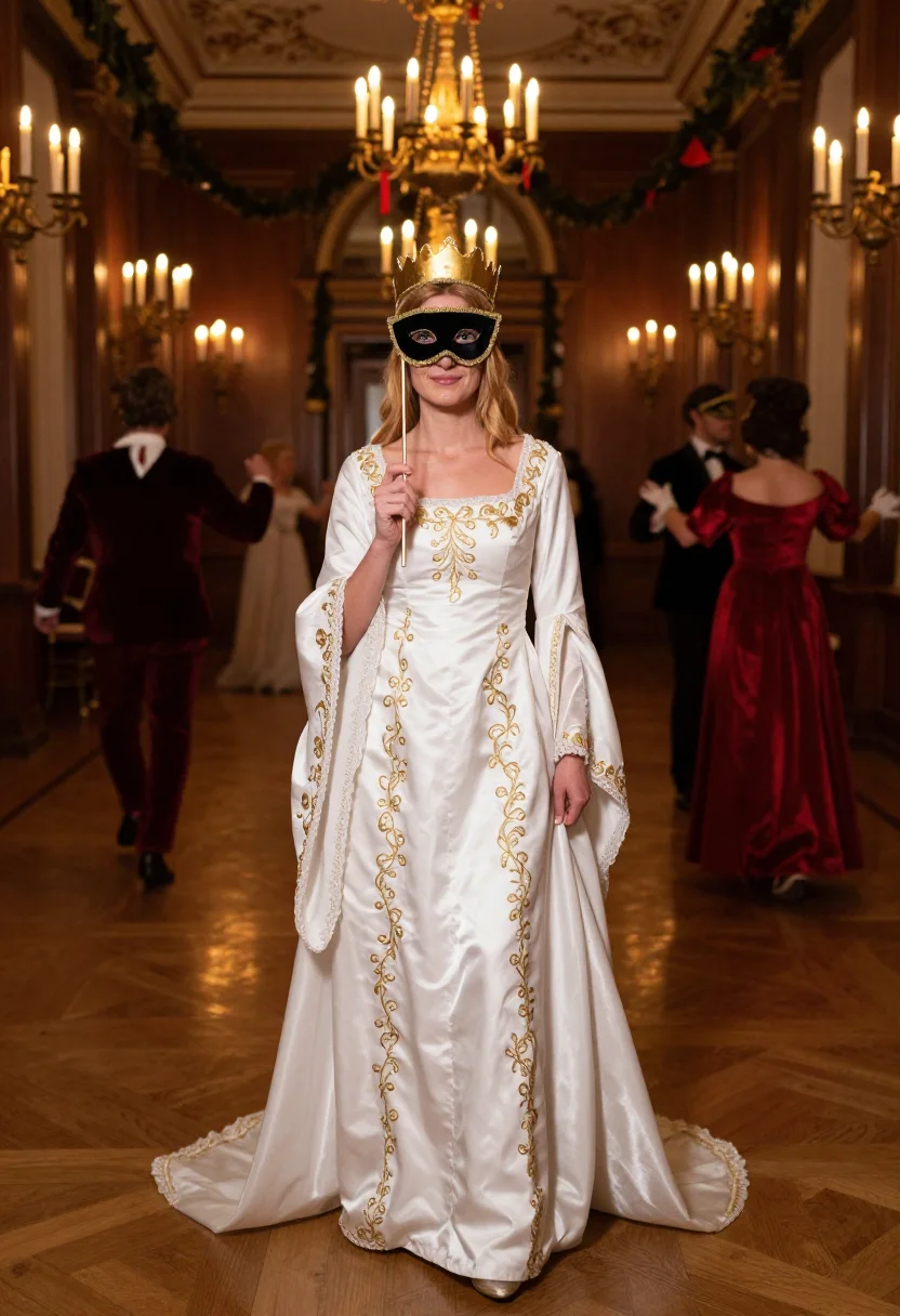 AI twelfth night sample — portrait of a woman, full-length frontal portrait of a Weste