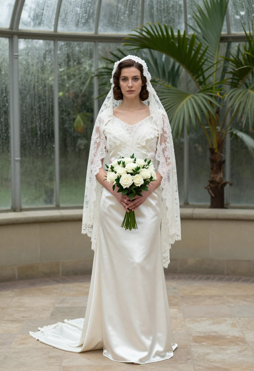 AI twenties bride sample — portrait of a woman, full-length portrait of a fair-skinned
