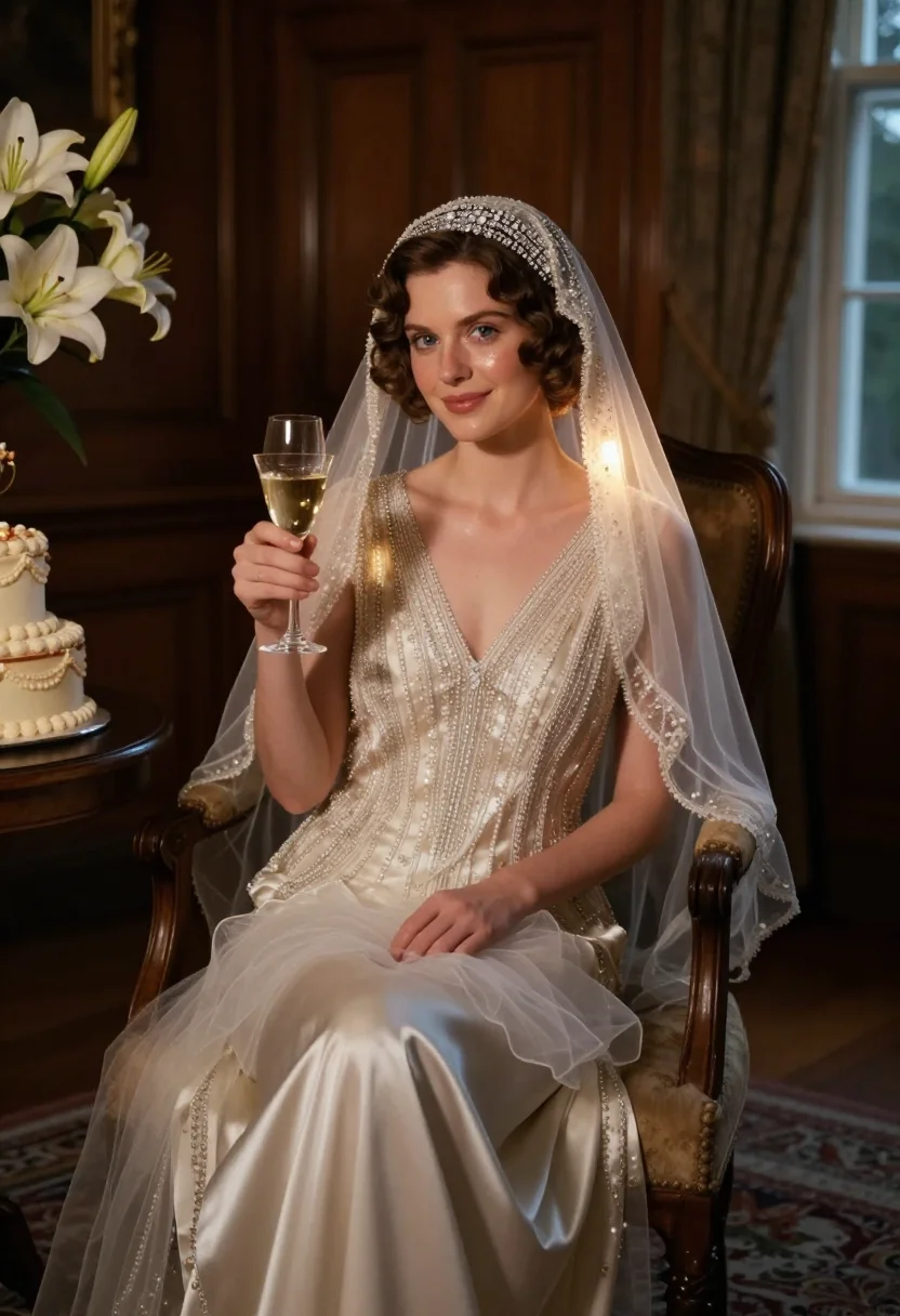AI twenties bride sample — portrait of a woman, half-length portrait of a fair-skinned