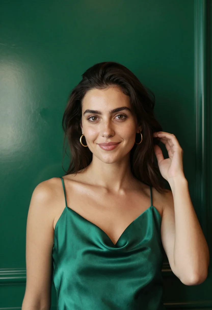 AI twenty first birthday november emerald sample — portrait of a woman, framed chest-up, the crop falling at mi