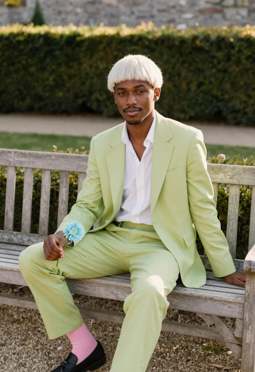 AI tyler the creator igor sample — portrait of a man, three-quarter-length portrait of a Black