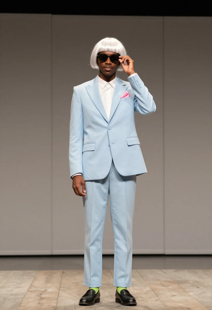 AI tyler the creator igor sample — portrait of a man, close half-length portrait of a Black man