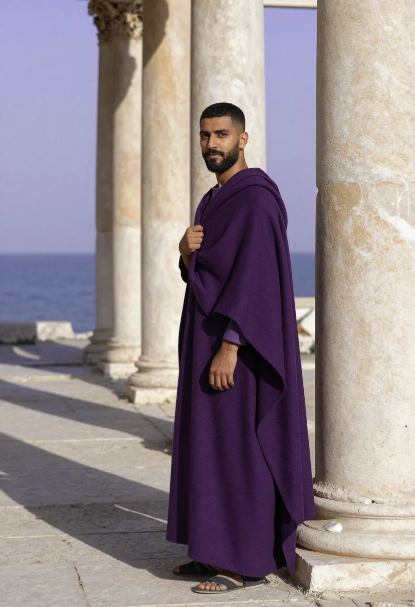 AI tyre purple sample — portrait of a man, full-length portrait of a Levantine man i