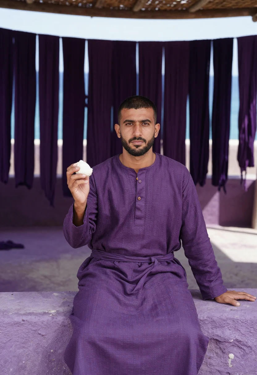 AI tyre purple sample — portrait of a man, half-length portrait of a Levantine man i