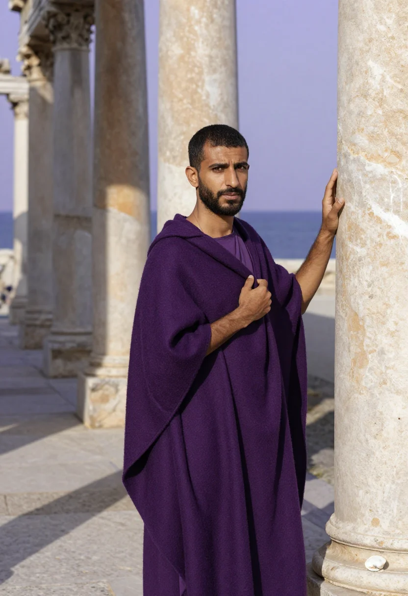 AI tyre purple sample — portrait of a man, half-length portrait of a Levantine man i