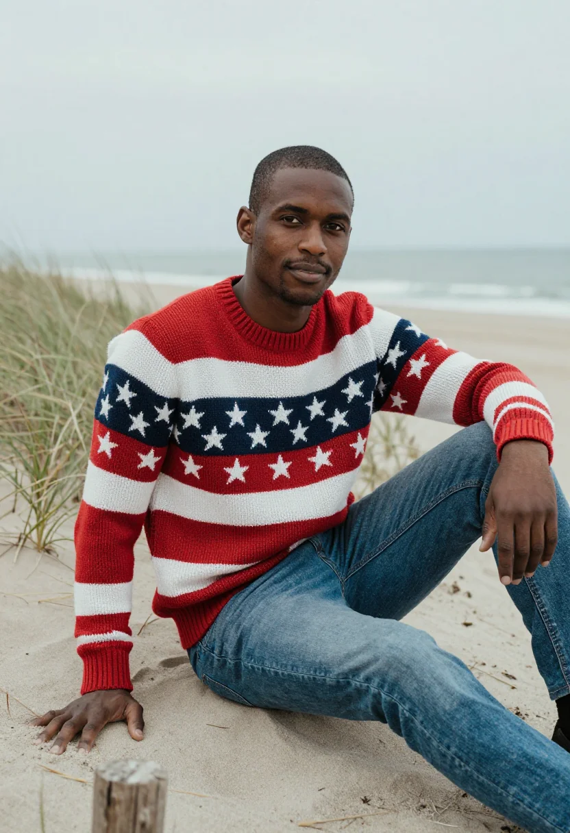 AI tyson beckford ralph lauren sample — portrait of a man, half-length portrait of a Black man with
